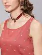 Rust Red Placement Printed Straight Kurta With Palazzo Set