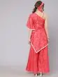 Red Bandhani Printed Asymmetrical Kurta With Palazzo Set