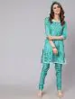 Green & White Bandhani Printed Straight Kurta With Chudidar Pant Set