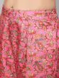 Pink Floral Printed Straight Kurta With Pant Set