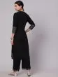 Black Sliver Printed Straight Kurta With Palazzo Set