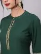 Green Gold Printed Straight Kurta With Pant Set