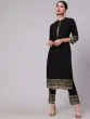 Black Gold Printed Straight Kurta With Pant Set