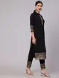 Black Gold Printed Straight Kurta With Pant Set