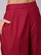 Magenta Solid Straight Kurta & Palazzo Set With Printed Border Details