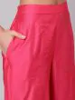 Green & Pink Floral Printed Kurta & Palazzo With Jacket Set