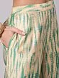 Cream & Green Shibori Printed Straight Kurta & Pant With Dupatta Set