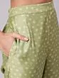 Light Green Printed Anarkali & Pant With Dupatta Set