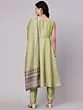 Light Green Printed Anarkali & Pant With Dupatta Set