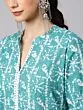 Blue Printed Lurex Kurta & Palazzo With Dupatta Set