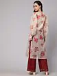 Maroon & Cream Floral Printed Straight Kurta With Palazzo Set