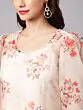 Maroon & Cream Floral Printed Straight Kurta With Palazzo Set