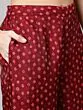 Maroon & Cream Floral Printed Straight Kurta With Palazzo Set