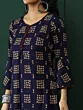 Navy Blue & Maroon Floral Print Kurta With Palazzo