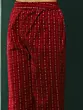 Navy Blue & Maroon Floral Print Kurta With Palazzo
