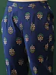 Navy Blue Floral Print Kurta With Pant