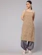 Mustard Floral Printed Straight Kurta And Short Back With Balloon Pant Set