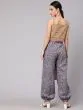 Mustard Floral Printed Straight Kurta And Short Back With Balloon Pant Set