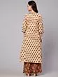 Brown & Orange Floral Printed Leyared A-Line Kurta With Palazzo Set