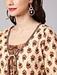 Brown & Orange Floral Printed Leyared A-Line Kurta With Palazzo Set