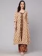 Brown & Orange Floral Printed Leyared A-Line Kurta With Palazzo Set