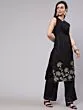 Black Gota Embroidered Straight Kurta With Palazzo Set
