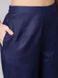 Navy Blue Gota Embroidered Straight Kurta With Palazzo Set