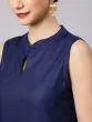 Navy Blue Gota Embroidered Straight Kurta With Palazzo Set