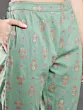 Sea Green Floral Print Kurta With Pant