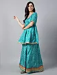 Green Bandhani Print Kurta Sharara With Dupatta