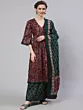 Maroon Floral Print Kurta Palazzo With Dupatta