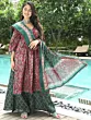 Maroon Floral Print Kurta Palazzo With Dupatta
