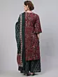 Maroon Floral Print Kurta Palazzo With Dupatta