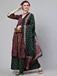 Maroon Floral Print Kurta Palazzo With Dupatta