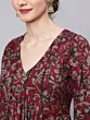 Maroon Floral Print Kurta Palazzo With Dupatta