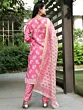 Pink Floral Print Kurta Pant With Dupatta