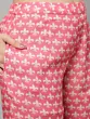 Pink Floral Print Kurta Pant With Dupatta