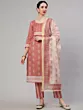 Mauve Floral Print Kurta Pant With Dupatta