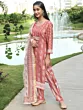 Mauve Floral Print Kurta Pant With Dupatta