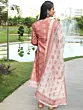 Mauve Floral Print Kurta Pant With Dupatta