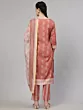 Mauve Floral Print Kurta Pant With Dupatta