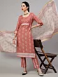 Mauve Floral Print Kurta Pant With Dupatta