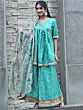 Green Bandhani Print Kurta Sharara With Dupatta