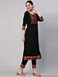 Black Printed Kurta Pant With Dupatta