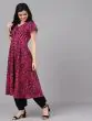 Women Magenta Printed A-Line Kurta