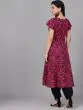 Women Magenta Printed A-Line Kurta