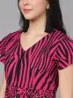 Women Magenta Printed A-Line Kurta