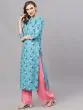 Blue Digital Printed Kurta