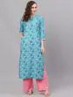 Blue Digital Printed Kurta
