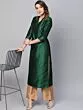 Green Gold Self Designed Straight Kurta